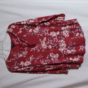 Lucky Brand Floral Peasant Blouse
